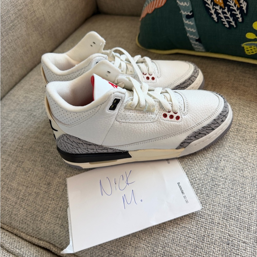 Jordan 3 white cement reimagined size 4.5 youth 6 women’s new no box
